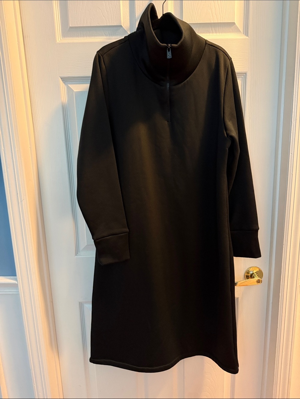 Dudley Stephens Black Half-Zip Long Sleeve Dress